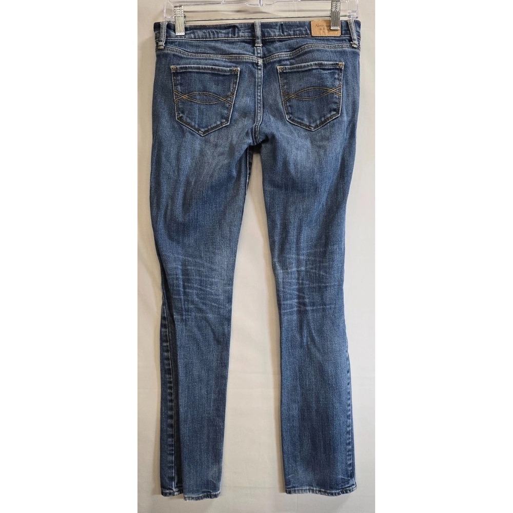 Abercrombie & Fitch Perfect Stretch Jeans Women 0 Blue Denim Straight Leg 25/31
